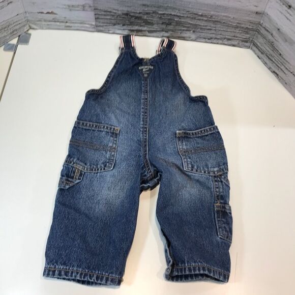 Oshkosh BGOSH Baby Medium Wash Denim Overalls 6 Months - Picture 2 of 5